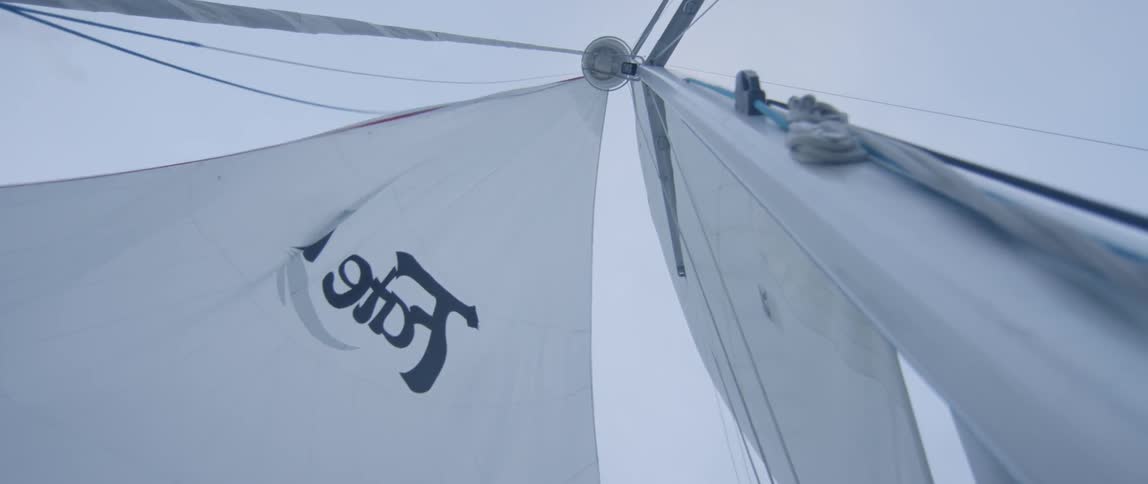 Sails fluttering in the wind