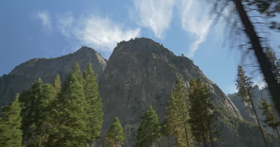 Looking up at a mountain