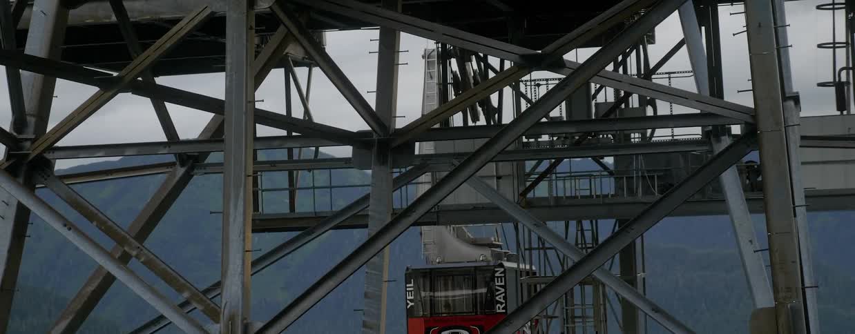 A large crane raising up