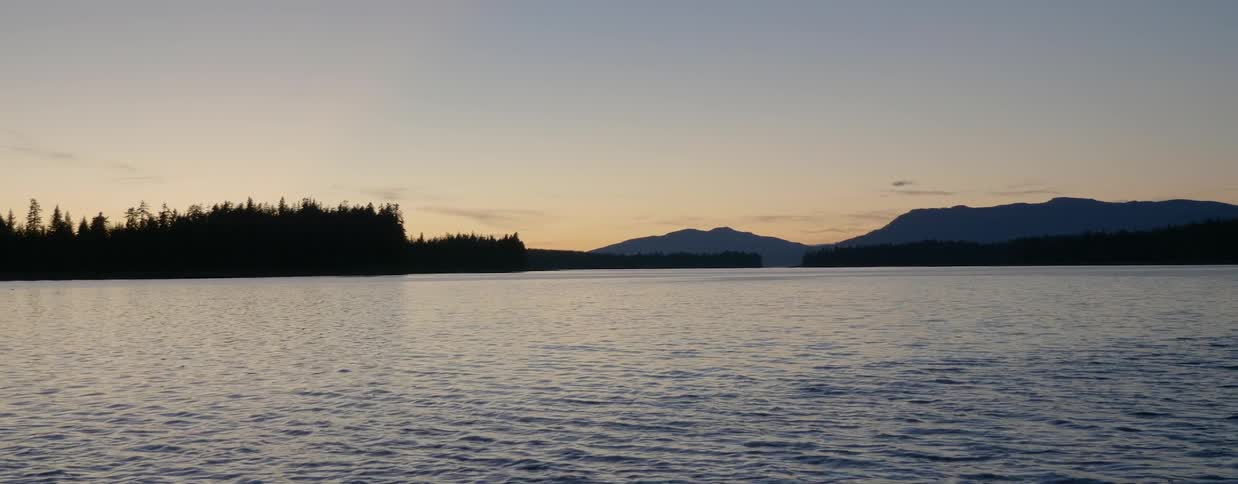 Waves ripple in a mountain lake