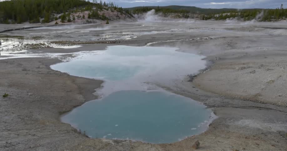A steaming pond