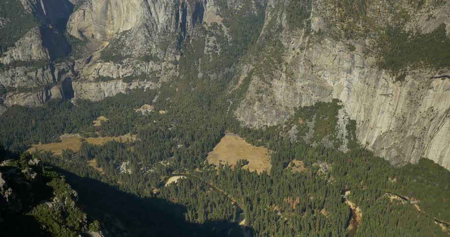 View of valley between two mountains
