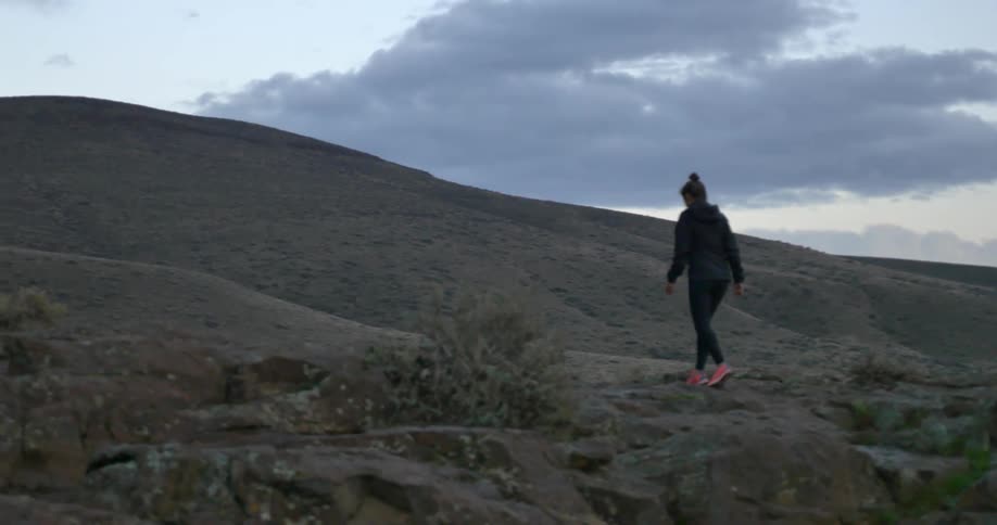 A person walking up a hill