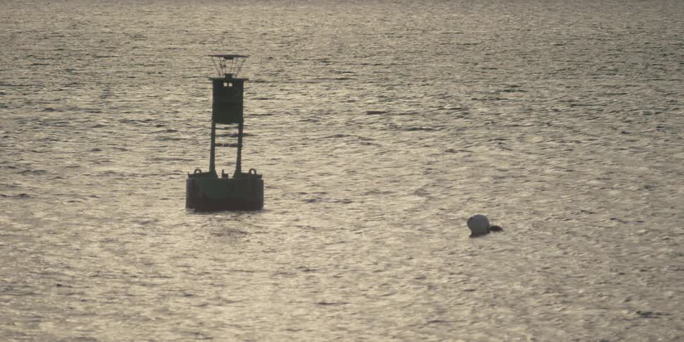 A buoy in the ocean