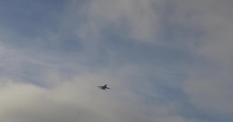 A jet flying high in the sky