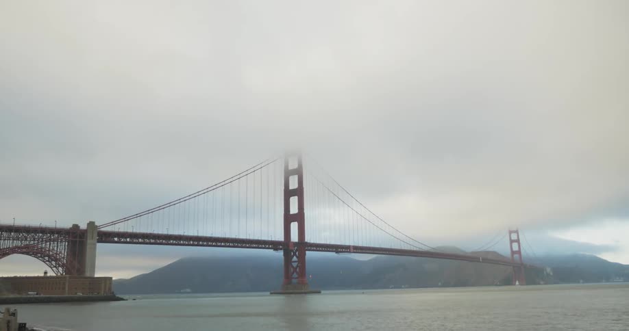 A bridge spans a body of water