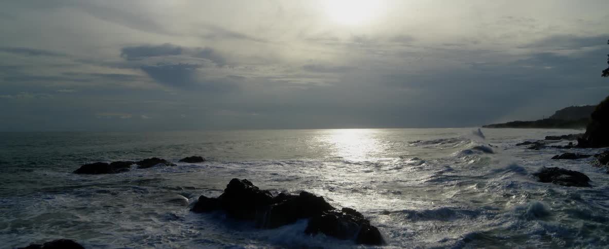 The waters are rough near this shore