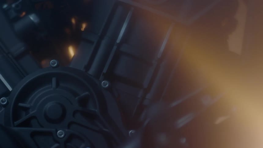 A light is shining in on the engine