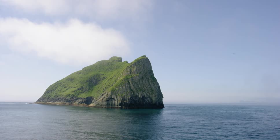 Ocean water flows around an island