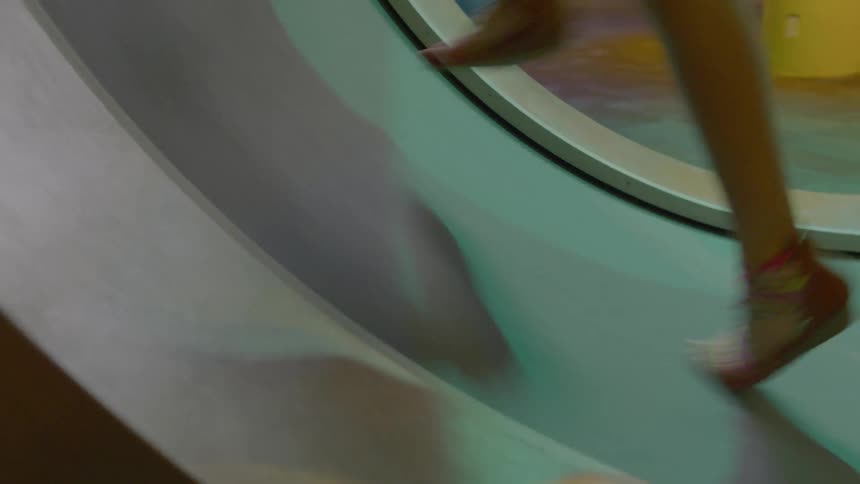 Someone is running on a large hamster wheel