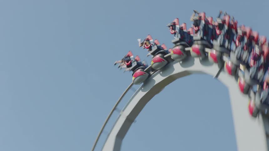 People on a roller coaster