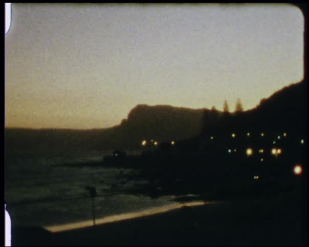 Vintage video of a beach side resort