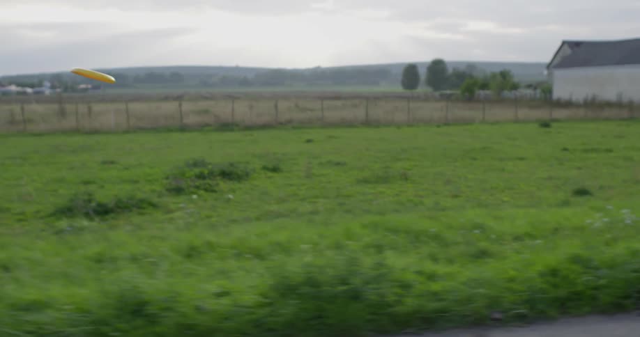 Two people are playing frisbee on the road