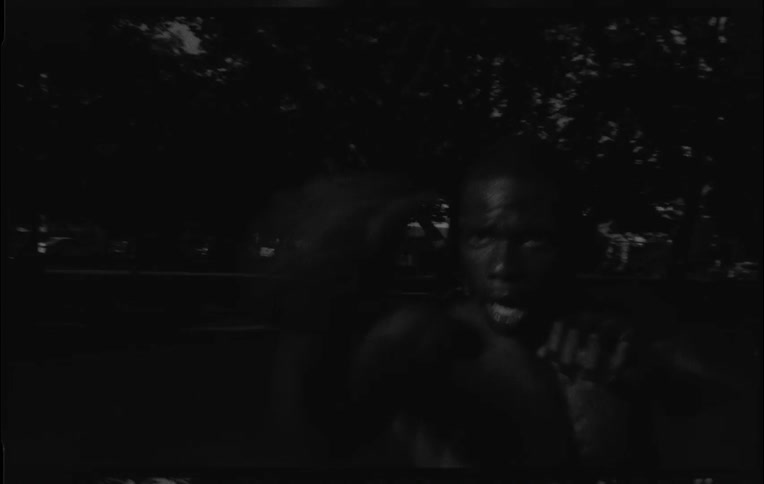 A man punches the air