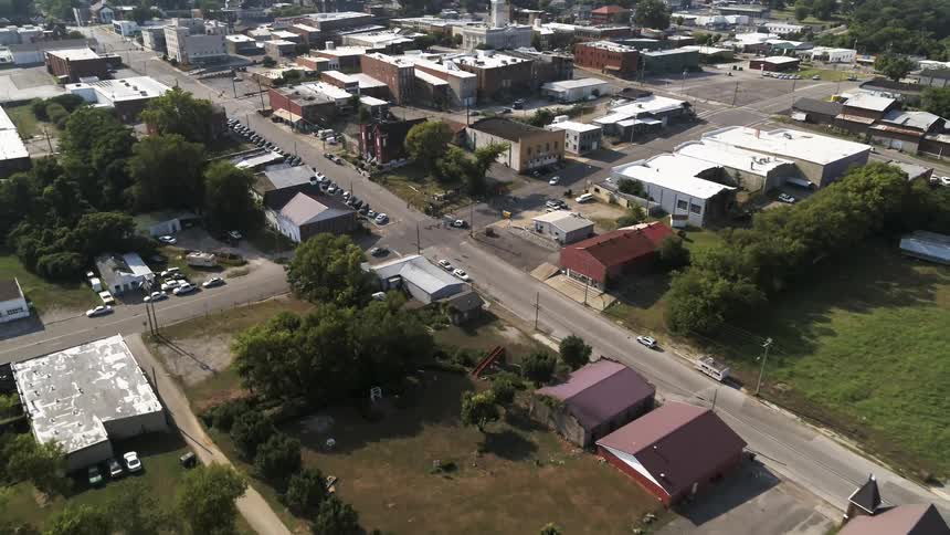 A business area in a neighborhood