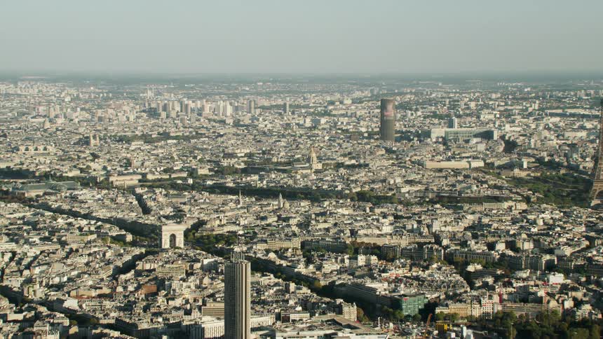 Aerial view of a large spread out city on a clear day