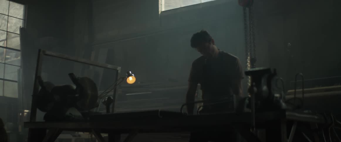 A man works in a workshop