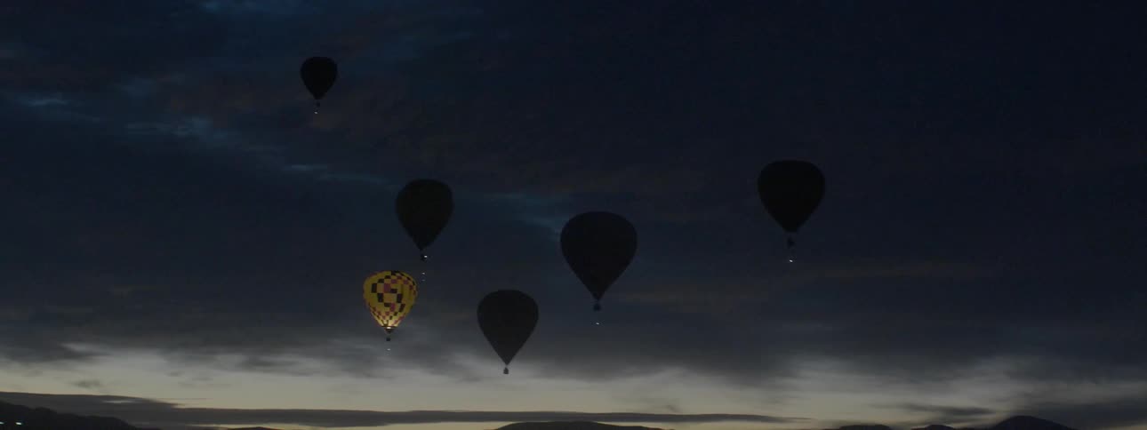 Hot air balloons at sunrise