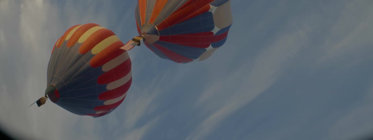 Hot air balloons floating