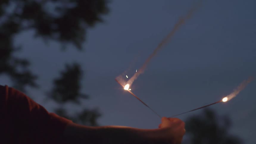 A person holding a sparkler