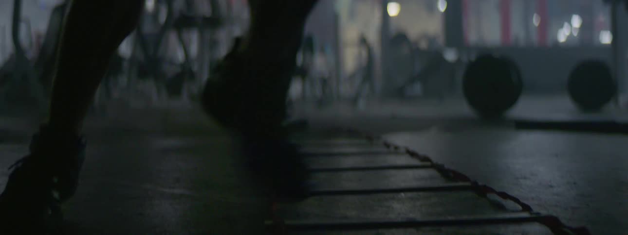 Man exercises in a gym