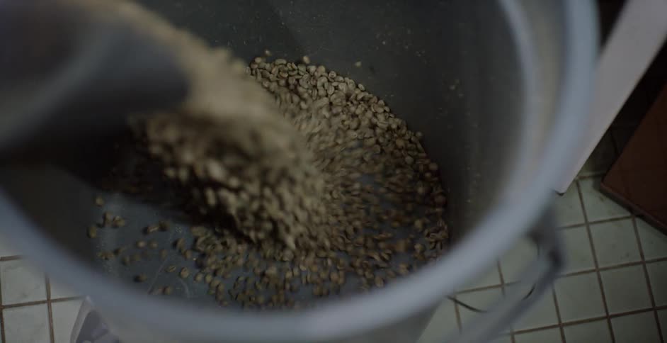 Food is poured into the pot