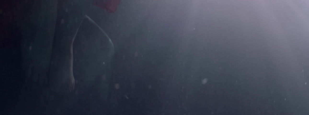 The light is shining into the water