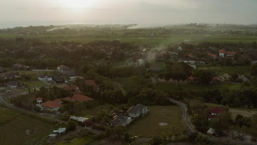 A small suburban area near the ocean