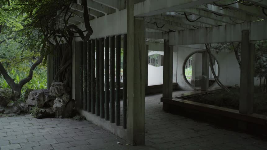 A building with trees inside it