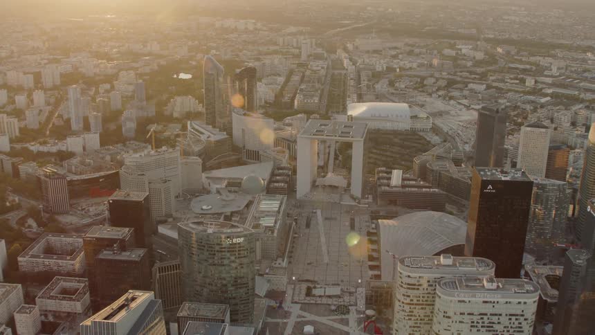A large city at sunrise
