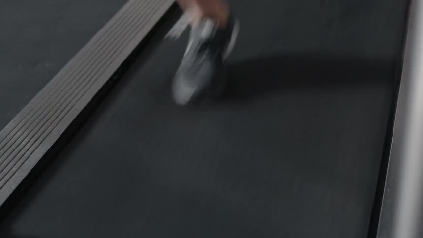 Person runs on a treadmill