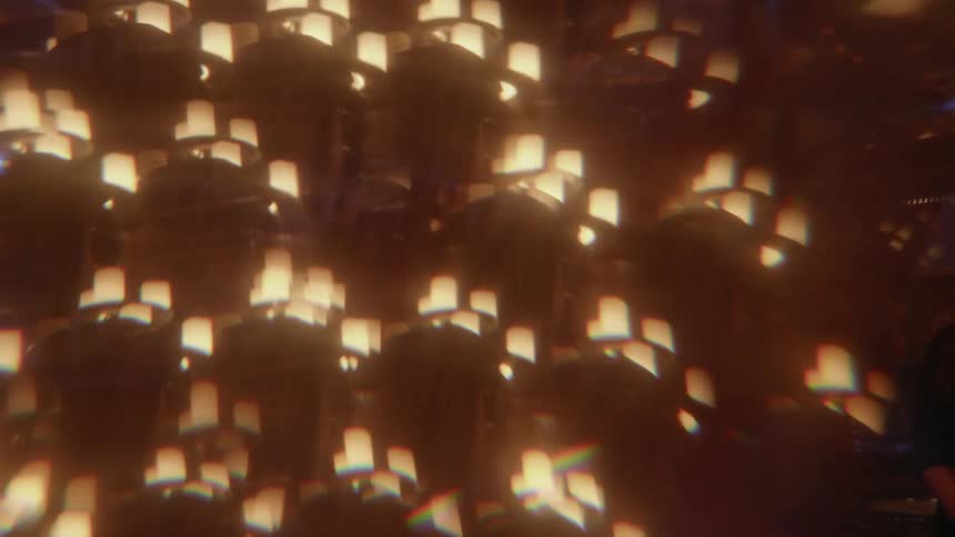 Lights shine through a prism