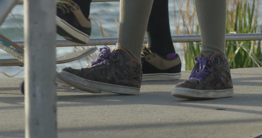 Some kids skateboarding