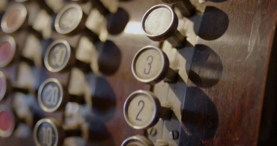 An antique type cash register