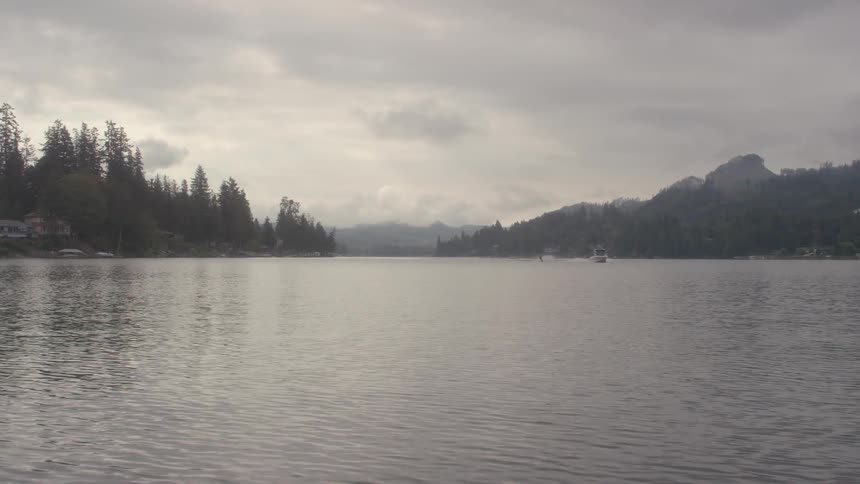 Water ripples on a mountain lake