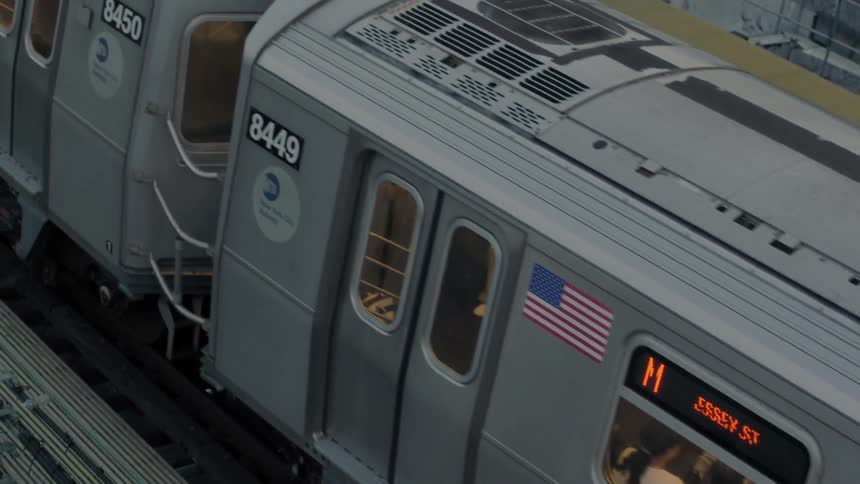 A subway train full of passengers