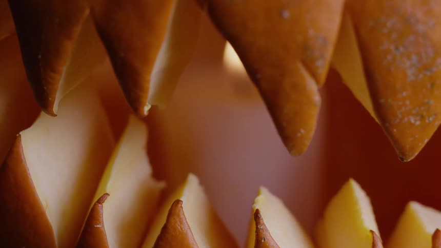 Close up of a jack-o-lantern
