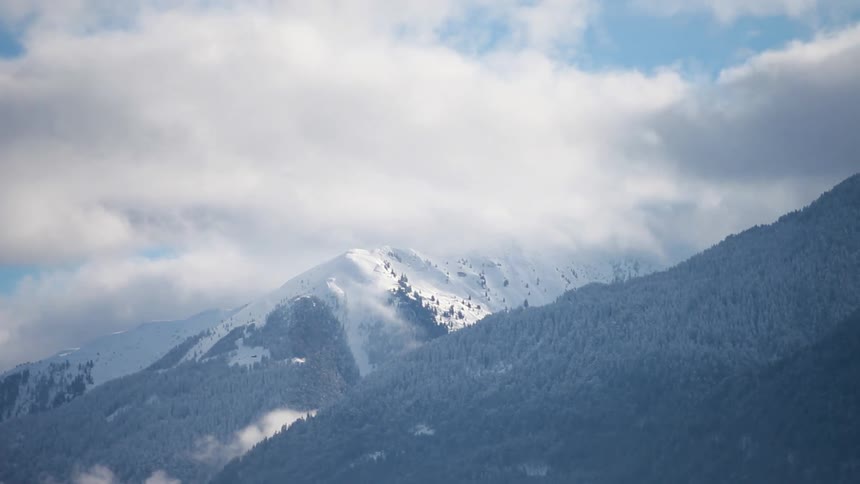 A snow capped mountain range