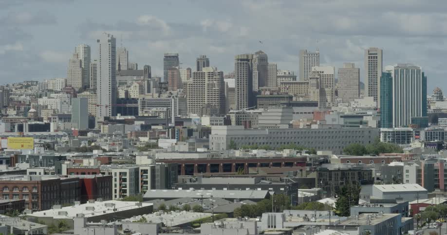 Big city with high rises and skyscrapers