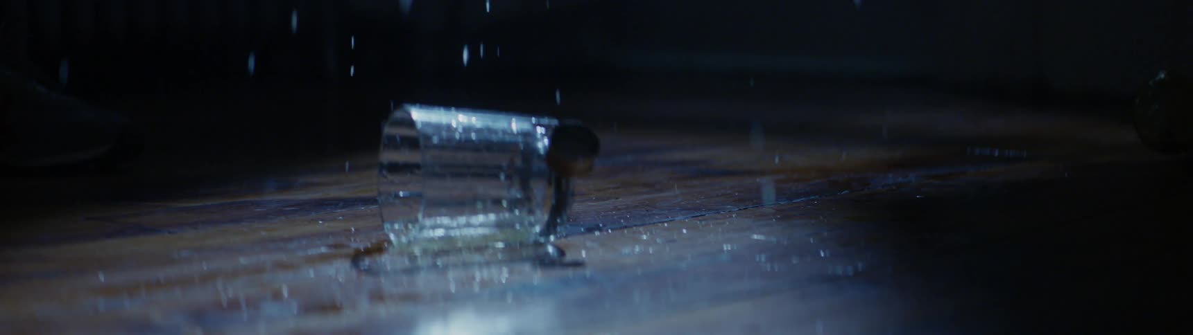 Glass of whiskey is dropped on the floor