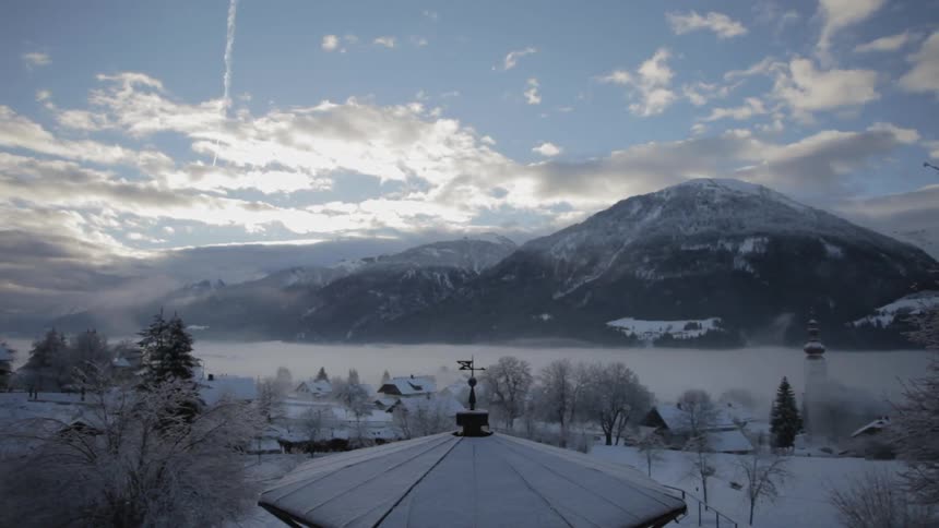 A frosty winter mountain