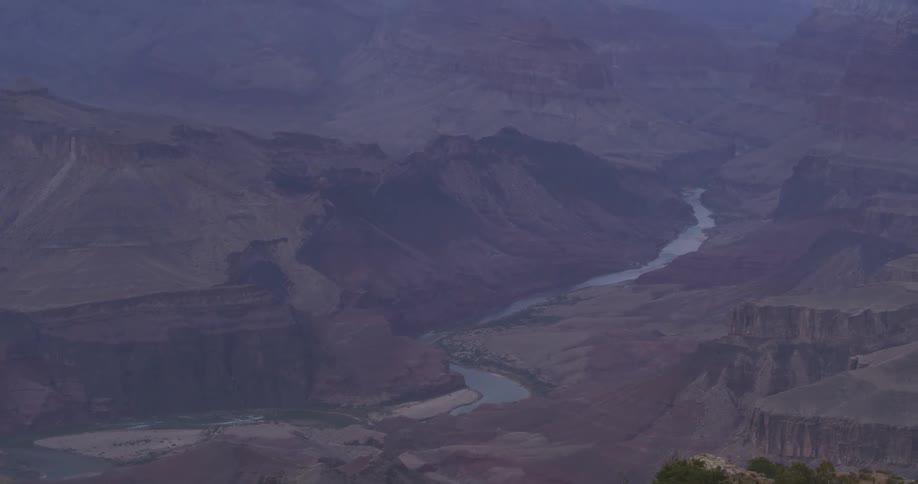 Aerial view of a river in a canyon