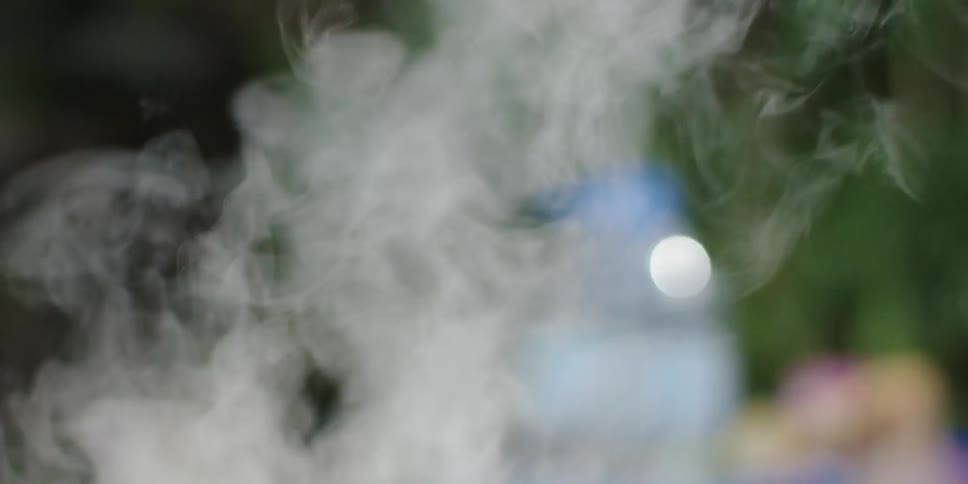 Smoke rising and swirling