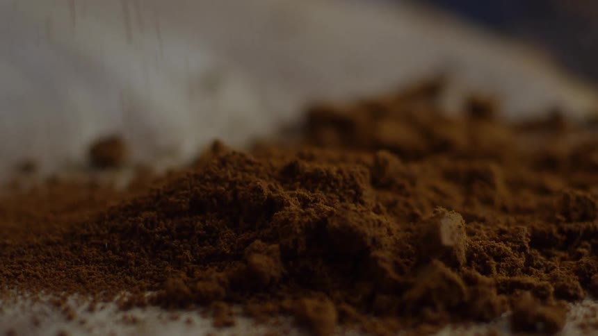 Dirt falls into a pile