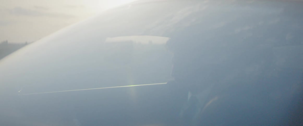 Person sitting in a car