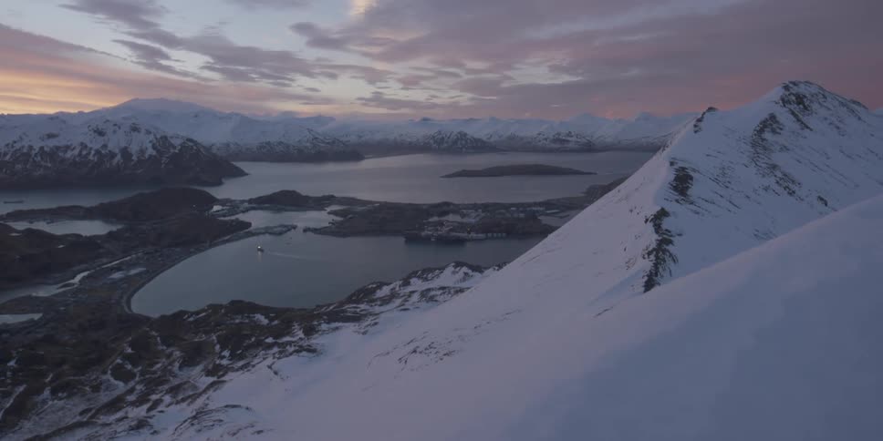 Coastal mountains at sunset