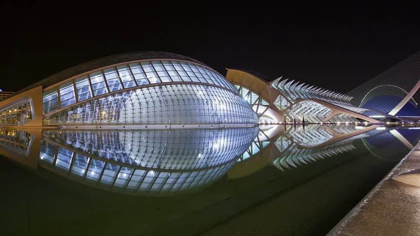 A glass building in the shape of an eye