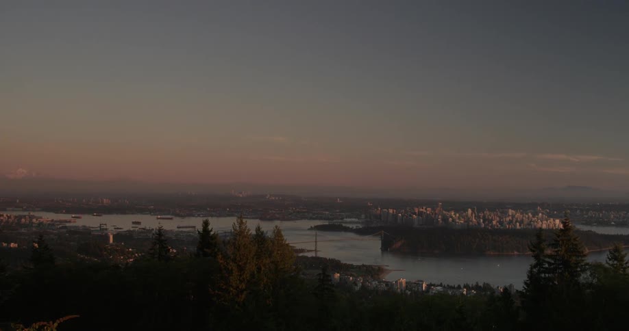 Time lapse of a lake as sun sets