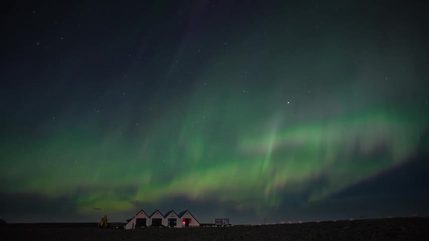 Aurora borealis light up the night sky