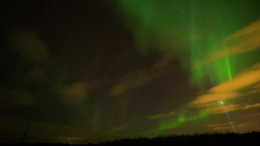Aurora borealis light up the night sky